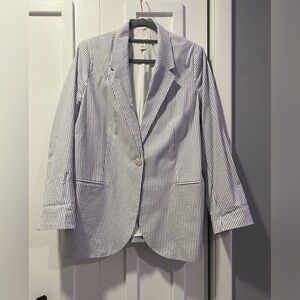 H&M blazer, blue striped, size medium.